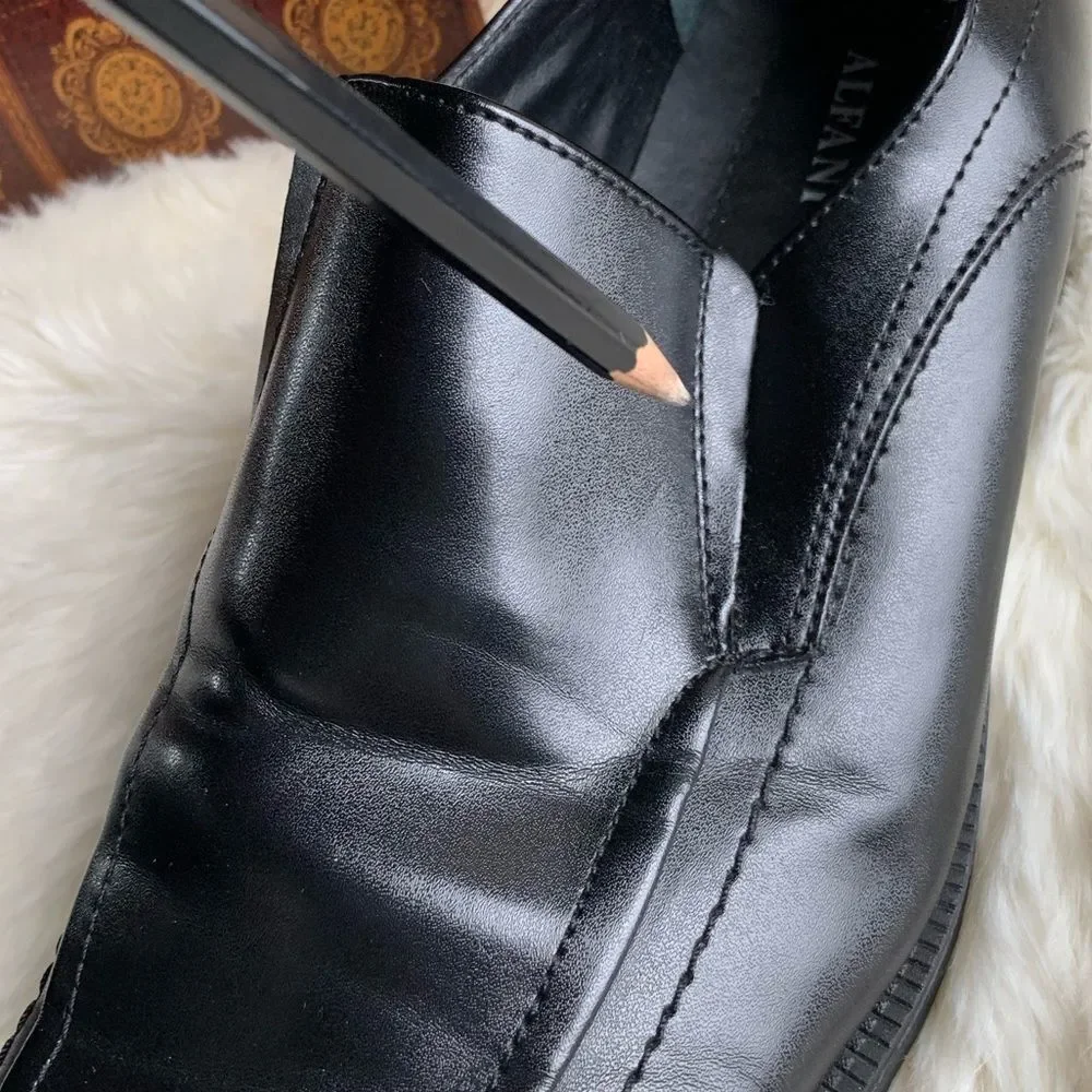 𝅺Alfani Ascher Mens‎ Black Slip on Loafers